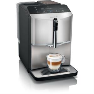 Kaffeevollautomat, Kaffee/Espresso/Cappuccino, edelstahl/schwarz, Milchaufschäumung, mit Display,